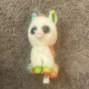 Rainbow unicorn Plush Pixy 15cm small cute white glittery